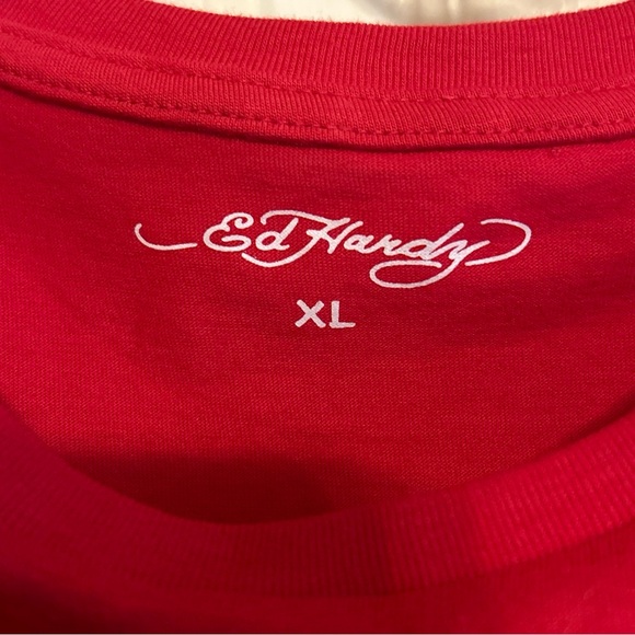 Ed Hardy Red Tiger Signature Logo Front & Back Crop T Tee Shirt NWT choose size - Picture 8 of 15